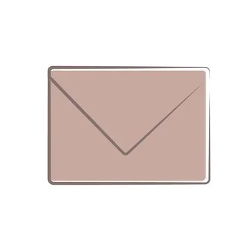 Minimalist brown envelope with flap in simple white background design イラスト素材