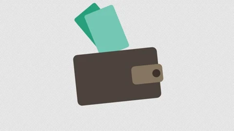 Minimalist Brown Leather Wallet with Banknotes Animation Stock-Footage 343732945