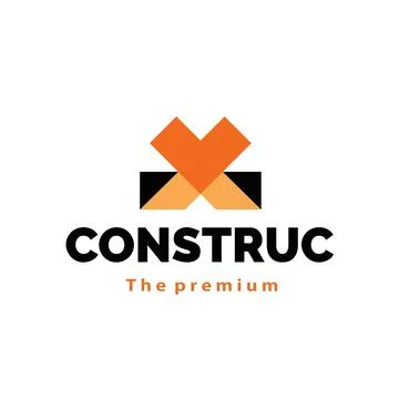 Minimalist building construction logo icon, simple geometric logo Ilustración de archivo