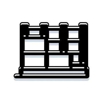 Minimalist building facade creating a grid pattern Stock Illustration