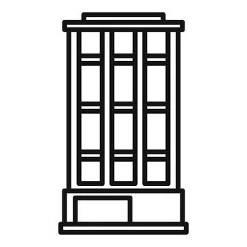 Minimalist building facade drawing with windows and entrance Ilustración de archivo