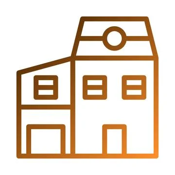 Minimalist building icon with gradient outline Ilustración de archivo