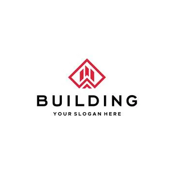 Minimalist BUILDING real estate city Logo design Ilustración de archivo