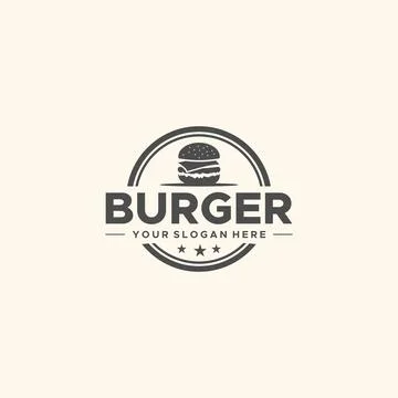 Minimalist BURGER vegetables bread logo design 库存插图