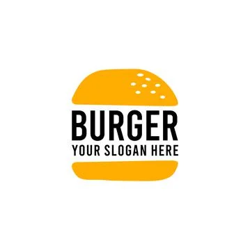Minimalist BURGER vegetables bread logo design Stock Illustration