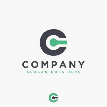 Minimalist C link ,digital, share, connect, Letter C logo icon vector Stock Illustration