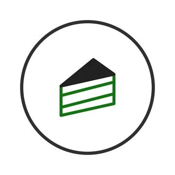 Minimalist cake slice illustration with clean lines and contrast, perfect f.. Stock Illustration