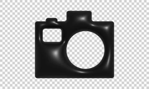 Minimalist camera icon. Simple black digital photography symbol for web desig Stock Illustration