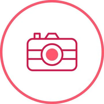 Minimalist camera icon within a circle, capturing photography and design ae.. イラスト素材