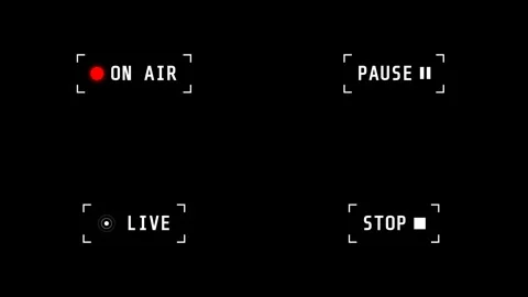 Minimalist camera recording status indicators for video production 4K Video stock 340154109