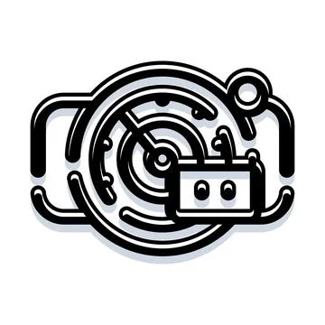 Minimalist camera robot icon with playful design Stock Illustration