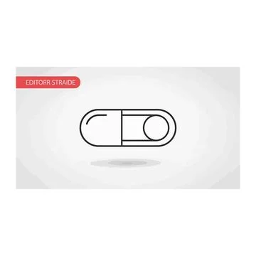 Minimalist capsule pill icon with interface toggle switch design Illustrazione stock