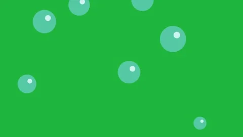 Minimalist cartoon bubbles floating upward on green screen background Vídeo Stock 336965323