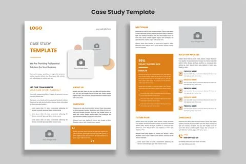 Minimalist Case Study flyer template design, Double Side Flyer, Poster Template Stock-Illustration
