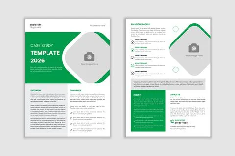 Minimalist Case Study flyer template design, Double Side Flyer, Brochure Cover Stock-Illustration
