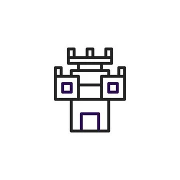 Minimalist castle icon design presenting a geometric rendering of medieval .. Stock Illustration