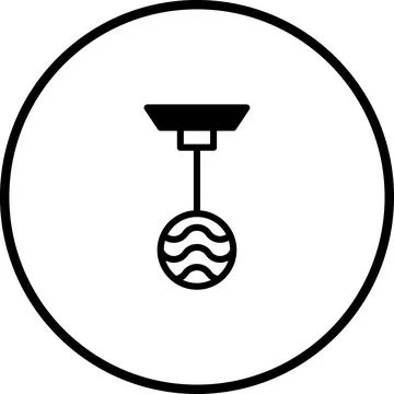 Minimalist ceiling light icon design in a circle frame for modern home decor Stock Illustration