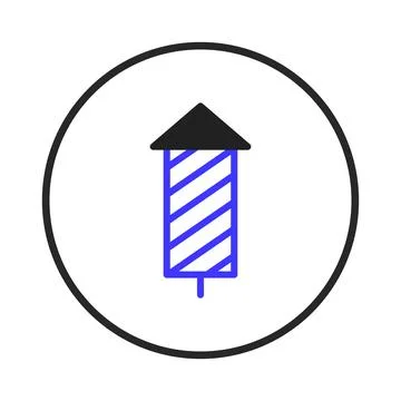 A minimalist celebration: Stylized firework rocket icon, simple festive des.. Stock Illustration