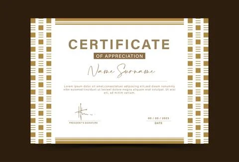 Minimalist certificate template,line pattern ,geometric effec Stock Illustration