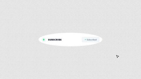 Minimalist Channel Subscribe Button With Cursor Click Transparent Overlay Stock Footage 346156547