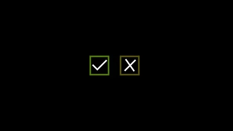 Minimalist checkmark and cross set, animated selection boxes for ui ux digi.. 스톡 동영상 332826633