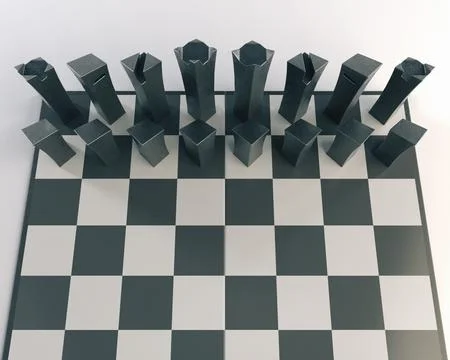 Minimalist Chess Board Setup Stock Illustration