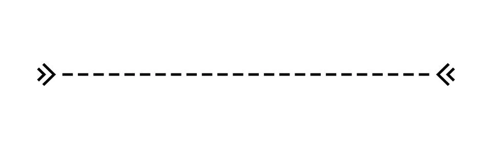 Minimalist chevron end dashed line divider, Horizontal page break layout elem Stock Illustration