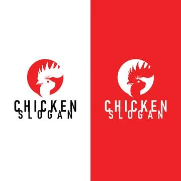 Minimalist chicken logo simple clean vector for modern brand and startup Stock Illustration