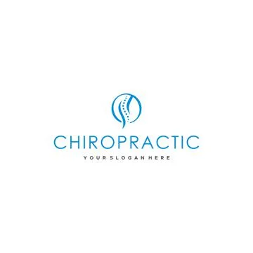 Minimalist CHIROPRACTIC spine bone logo design Stock Illustration
