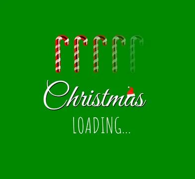 Minimalist Christmas loading bar concept with red and green candy canes on .. Stock Illustration