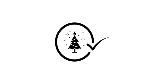 Minimalist christmas tree animation with check mark symbol representing hol.. Stock Footage 346497788