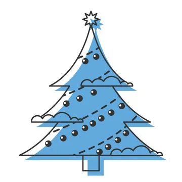Minimalist Christmas tree design with simple decorations, Vector Illustrazione stock