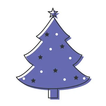 Minimalist Christmas tree design with simple decorations, Vector Illustrazione stock