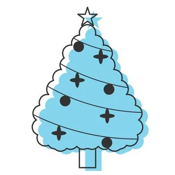 Minimalist Christmas tree design with simple decorations, Vector 스톡 일러스트