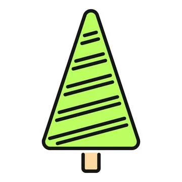 Minimalist christmas tree icon representing winter holidays Illustrazione stock