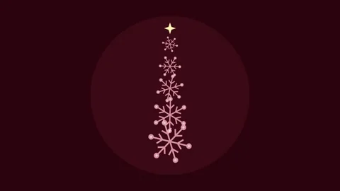 Minimalist christmas tree illustration composed of delicate white snowflakes 스톡 동영상 338310565