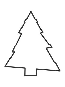 A minimalist Christmas tree outline vector icon. This clean, modern graphic i Stock Illustration