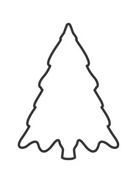 Minimalist Christmas tree outline vector illustration. This clean, modern bla Stockillustratie