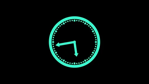 Minimalist circle analog clock icon with arrows animation Video stock 315764530