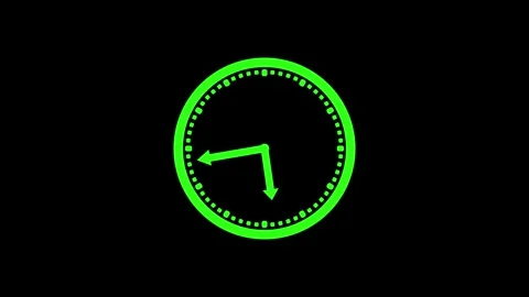Minimalist circle analog clock icon with arrows animation 库存影片 315764540