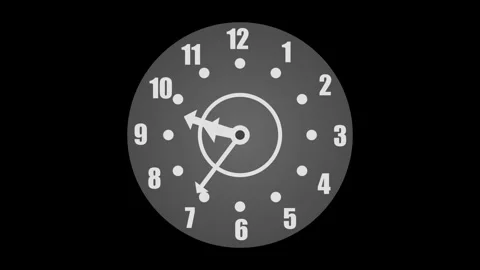 Minimalist circle analog clock isolated animation Stock Footage 307060654