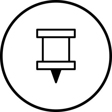 Minimalist Circle Icon Design of Push Pin for Navigation and Location Mapping 스톡 일러스트
