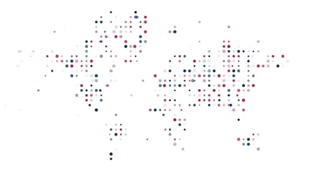 Minimalist Circles Create Global Map Design Stock Footage 312176195