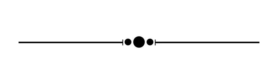 Minimalist circles text divider, Bold line separator with dots, Modern horizo Illustrazione stock