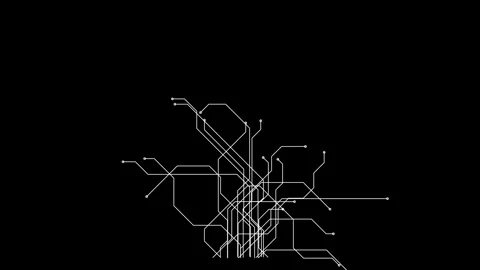 Minimalist Circuit Design on Black Background Representing Technological Ne.. Stock Footage 341374357
