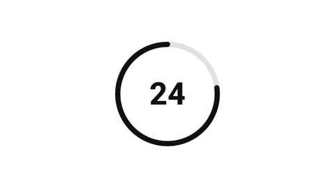 Minimalist circular 30-second countdown timer animation with bounce effect Video stock 341315310