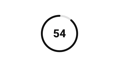 Minimalist circular 60-second countdown timer animation with bounce effect Stock Footage 341315308