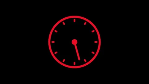 Minimalist Circular Analog Clock Isolated Animation Stock Footage 310201252