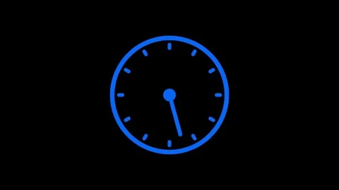 Minimalist Circular Analog Clock Isolated Animation Stock Footage 310201258