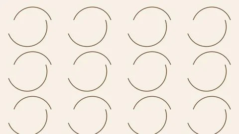 Minimalist circular arrow pattern with curved lines on white background Stock Illustration